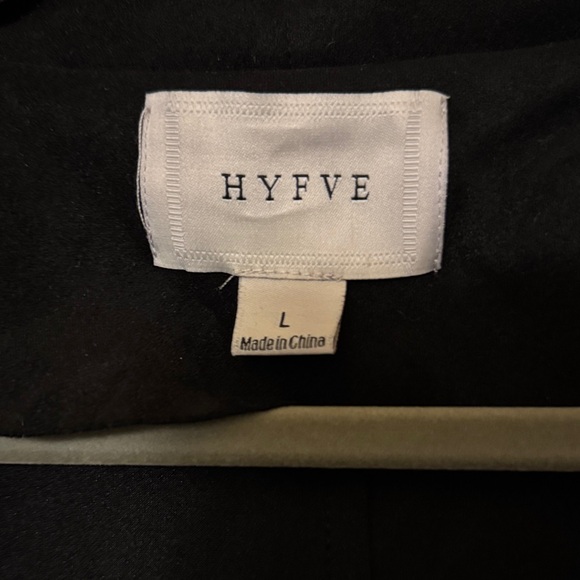 Black Open HYFVE faux suede soft form blazer size large - Picture 2 of 7